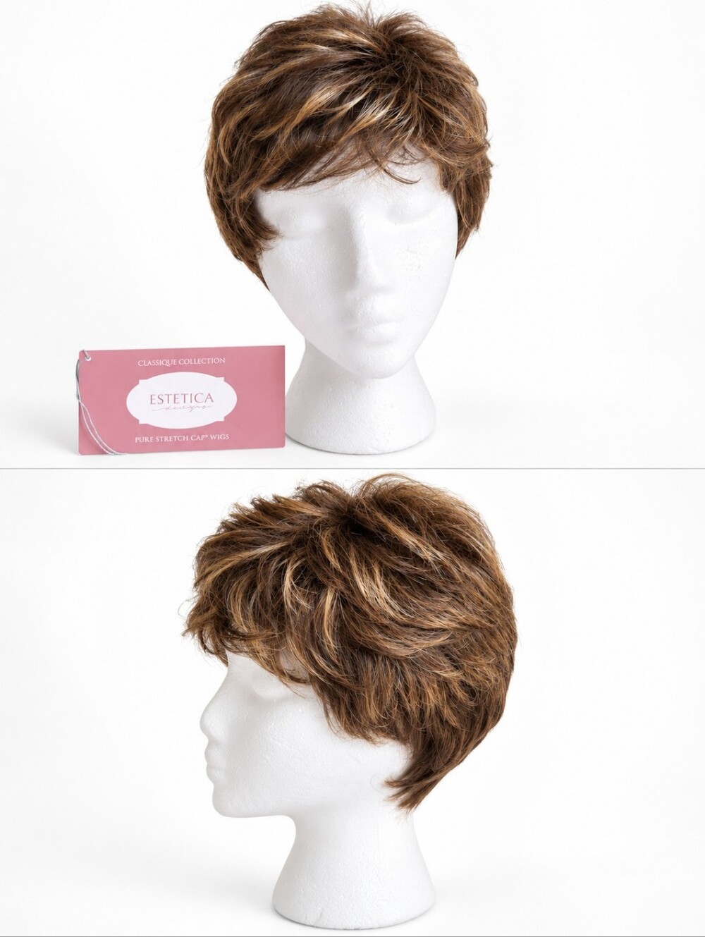 Estetica Designs NANCY Wig Caramel Kiss Pure Stretch Cap Short Pixie NWT